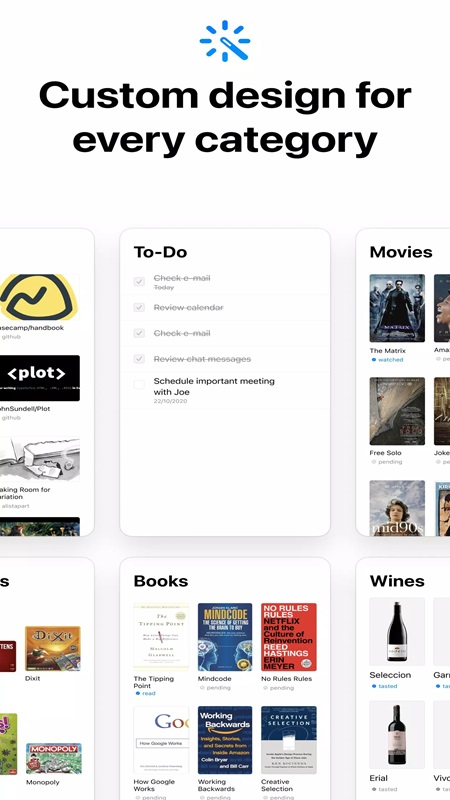Customize the content of the categories as desired in Listy MOD APK