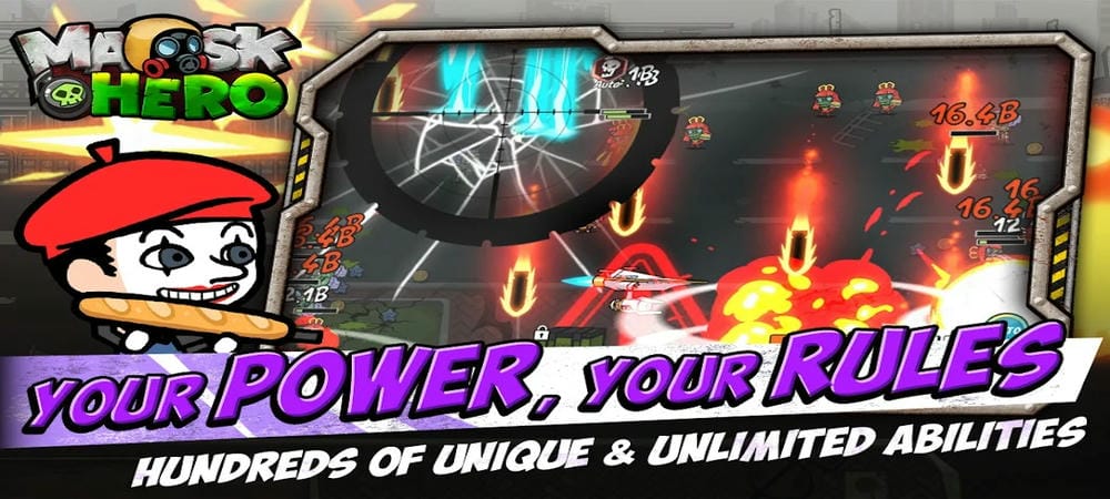 Confront many dangerous zombies in MaskHero MOD APK