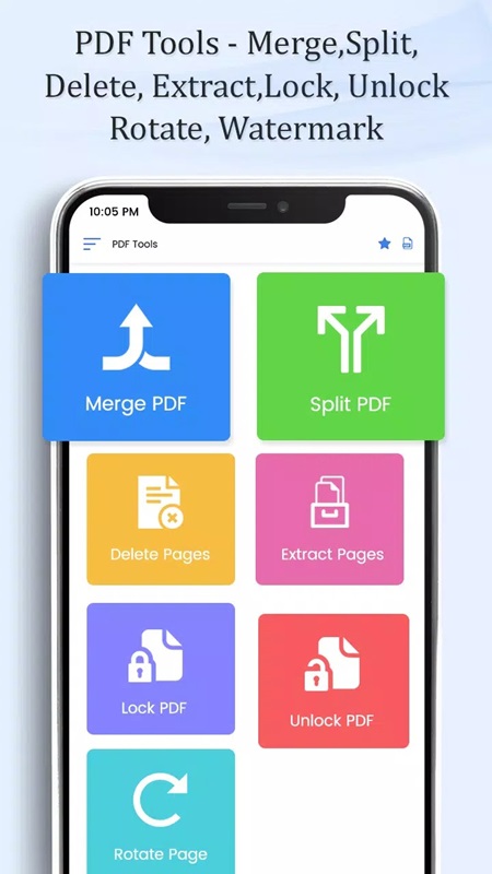 PDF Tools MOD APK offers a wide variety of PDF editing tools for you to choose from