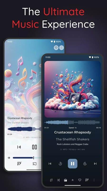Follow the lyrics right on the home screen in Symfonium MOD APK