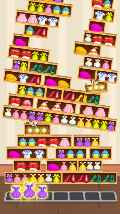 Arrange items on shelves in Triple Master 3D MOD APK