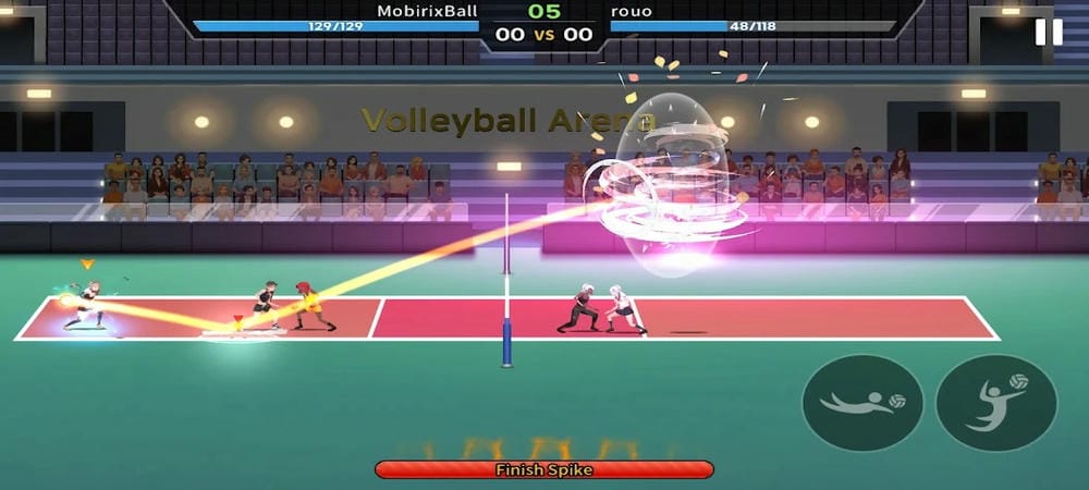 Create beautiful ball spikes in VolleyBall King MOD APK