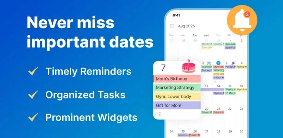 Calendar Planner v2.7.36.1022 MOD APK (VIP Unlocked)