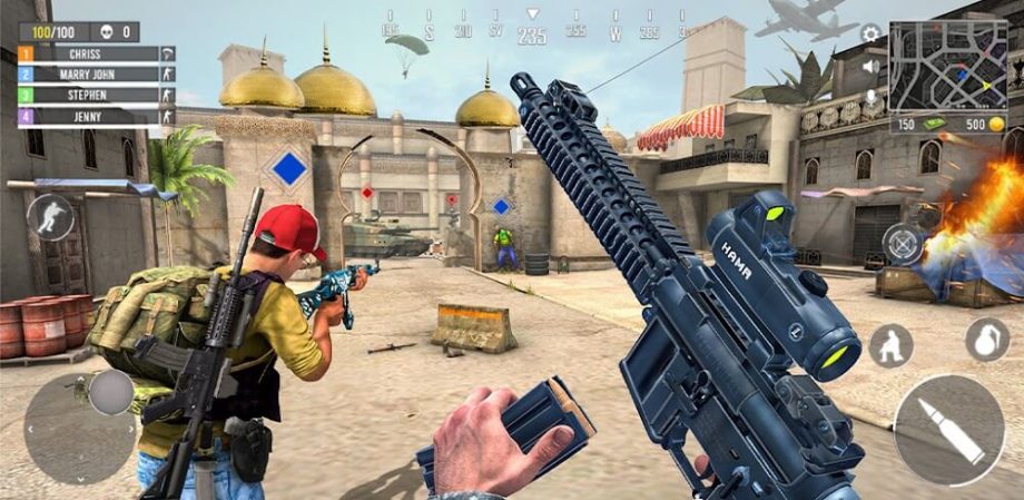 Gun Games Army v1.3.8 MOD APK (God Mode, Dumb Enemy)