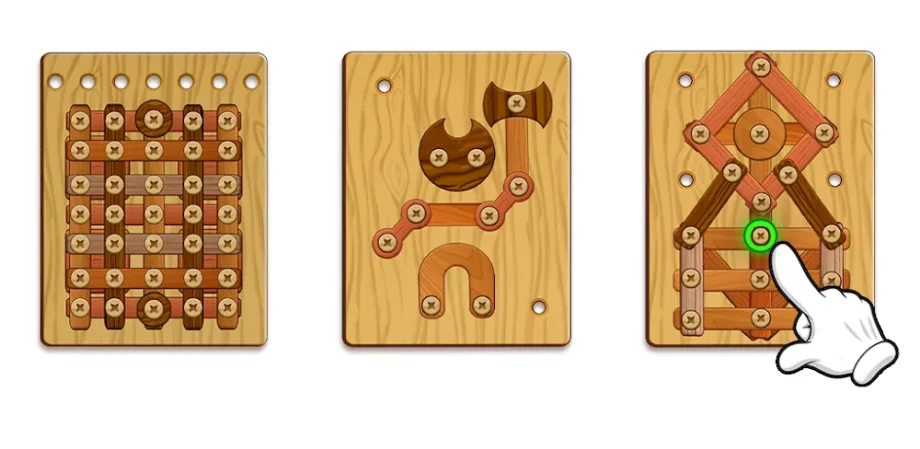 Wood Nuts & Bolts Puzzle v14.4 MOD APK (Unlimited Money)